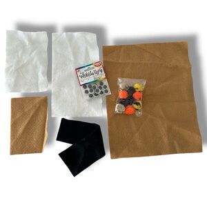 Miscellaneous Crafting Supplies: Felt Scraps, Googly Eyes & Multicolor Pom-Poms
